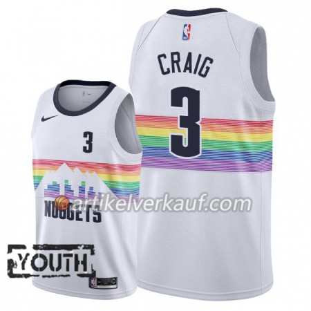 NBA Denver Nuggets Trikot Torrey Craig 3 2018-19 Nike City Edition Weiß Swingman - Kinder
